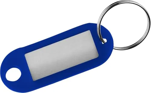 Schlüsselanhänger 100St d.bl m.beschreibbarem Etikett, Nr. 1851-15
