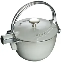 STAUB Teekanne/Wasserkessel, 1,1 L - Teekocher aus hochwertigem Gusseisen, speichert Wärme optimal und hält Tee lange warm. Ideal für alle Herdarten und ein stilvolles Highlight in Graphitgrau.