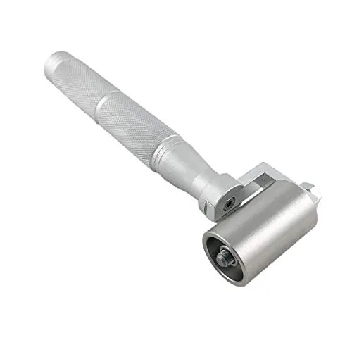 QWORK® Edelstahl Tapeten Nahtroller, Tapeten-Andrückroller mit Aluminiumlegierung Griff, Wand Papier Naht Dekoration Werkzeug (40mm)