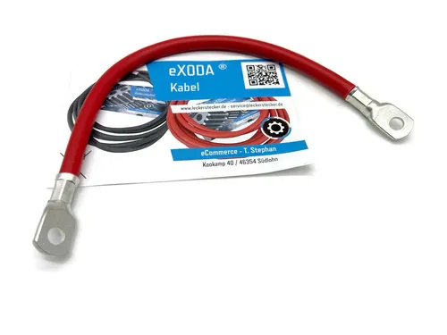 eXODA 35 mm2 M8 M8 Batteriekabel, Rot, (30 cm), 99% Kupfer