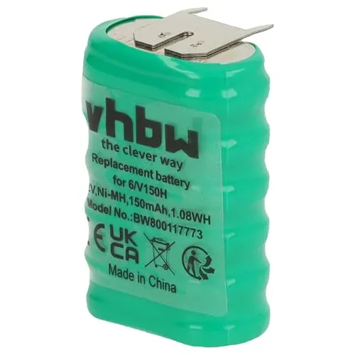 vhbw NiMH Ersatz Knopfzellen-Akku Typ 6/V150H 3-Pins 150mAh 7,2V kompatibel mit Modellbau-Akkus, Solar-Leuchten UVM.