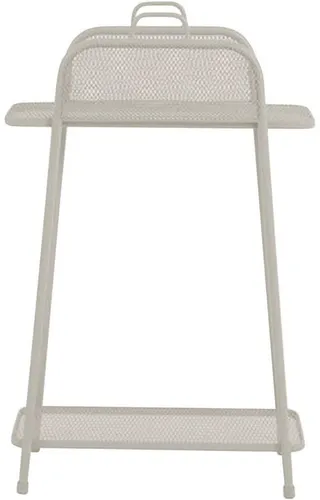 Metall Balkonregal beige - Regal für Balkon, Garten oder Terrasse, bietet 2 Regalfächer aus robustem Metall und besticht durch sein elegantes beige Design.