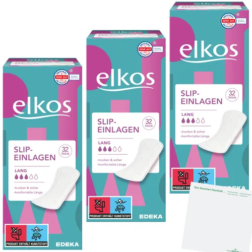 Elkos Slipeinlagen Lang 3er Pack 3x32 Stück usy Block