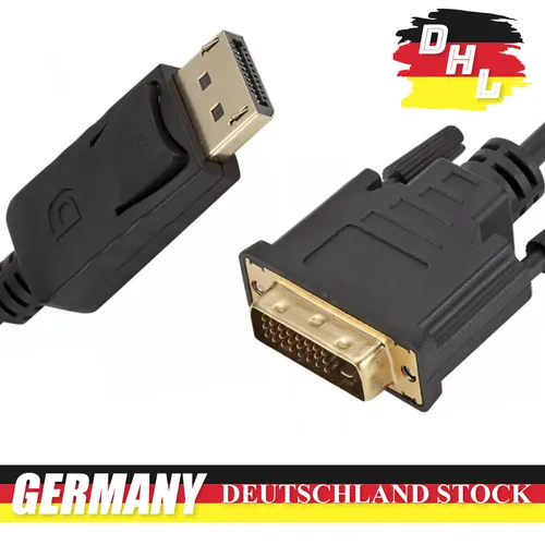 M43 DisplayPort auf DVI Kabel 1,8m 1080P DP zu DVI Konverter für Monitor NEU DE