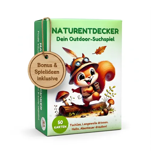 Suchkarten – Outdoor Suchspiel für Kinder, 50 Entdeckerkarten, Lernspiel ab 4
