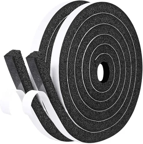 fowong Dichtungsband Selbstklebend, Neu Moosgummi Selbstklebend 12mm(B) x6mm(D), Große Elastizität Schaumstoffband für Fenster&Türen Isolierung, Schalldämmend, Luftdicht, Gesamtlänge 8 m