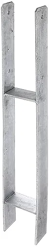 Alberts 219949 H-Pfostenträger | feuerverzinkt | lichte Breite 111 mm | Gesamthöhe 800 mm | Materialstärke 6 mm