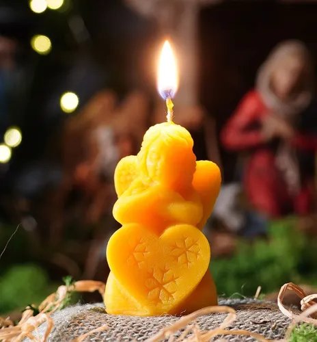 Bienenwachskerze 50 x 45 x 75mm, aus 100% Bienenwachs, 