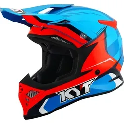 KYT Skyhawk Glowing Motocross Helm, schwarz-blau-orange, Größe S für Männer