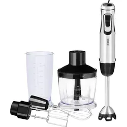 ECG RM 900 | Stabmixer | 10 einstellbare Rührgeschwindigkeiten (mittels Drehregler)| Motor 800 W | Rotationsmesser aus Edelstahl mit 4 Klingen | - Silber