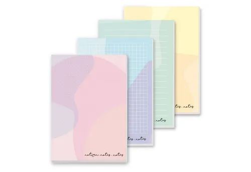 younikat Notizblock Notizblock A6 - 4x I kariert blanko liniert punktiert I you0086