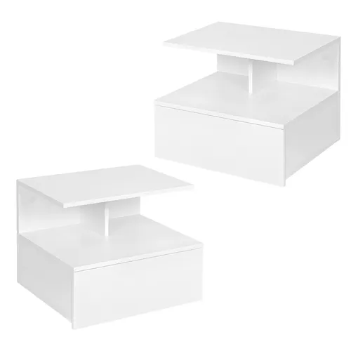 WOLTU 2er Set Nachttisch hängend schwebender Nachtschrank mit Schublade