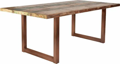 SIT Tops & Tables Esstisch Massivholz Retro 240x100 cm - Tische im Retro Stil, außergewöhnliche bunt lackierte Tischplatte für einen einzigartigen Used Look.