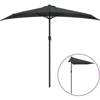 furnicato Balkon-Sonnenschirm Anthrazit 270x144 cm Halbrund