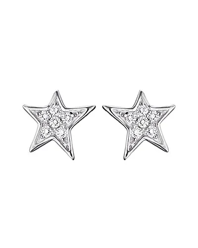 Engelsrufer Damen-Ohrstecker 925 Silber rhodiniert Zirkonia weiß - ERE-LILSTAR-ZI-ST - Ohrringe für Damen aus 925er Silber in Sternform, verziert mit funkelndem Zirkonia, perfekt kombinierbar für jeden Anlass.