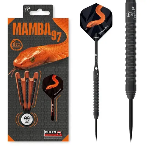 BULL'S Dartpfeil Mamba97 - 97% Tungsten, 21g - Darts für Profis, 97% Tungsten für optimale Gewichtsverteilung und Präzision. Ideal für Wettkämpfe und ambitionierte Spieler.