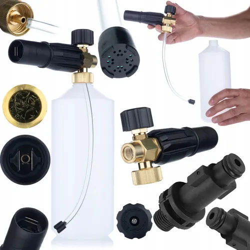 Rosfix S0401 Schaumpistole 1000ml für Hochdruckreiniger G1/4F, Düse 1,23mm + Adapter für Bosch Hochdruckreiniger