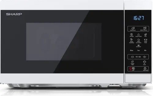 Sharp Mikrowelle YC-MS02E-C 20L, Digitalsteuerung, 800W - Solo-Mikrowelle mit 11 Leistungsstufen und 8 Programmen für optimale Ergebnisse. Kompaktes Design in Kristallweiß, ideal für jede Küche. Integrierte Kindersicherung und ECO-Modus für sicheren, energiesparenden Betrieb.