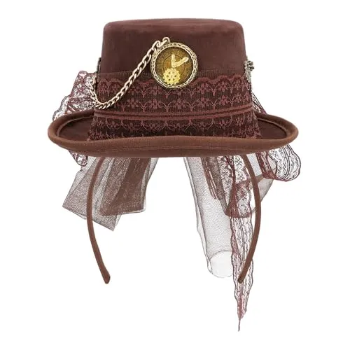 Boland 54577 - Steampunk Haarreif mit Hut, Kopfbedeckung für Erwachsene, Festival, Karneval, Mottoparty und Cosplay
