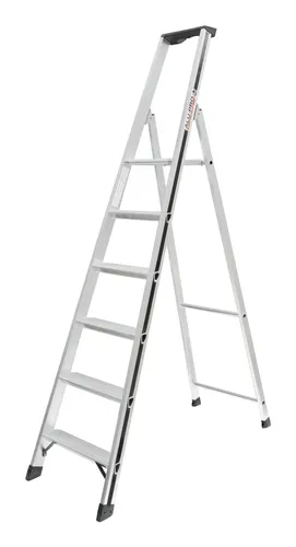 Hymer Stufenstehleiter 6 Stufen - Leiter mit 6 Stufen, Standhöhe von 1,35 m, besonders stabil und ideal für sichere Arbeiten in Haushalt und Garten.