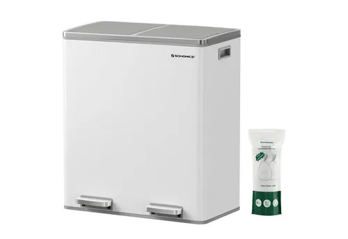 SONGMICS Mülltrenner 2 x 30,0 l weiß in weiß von SONGMICS
