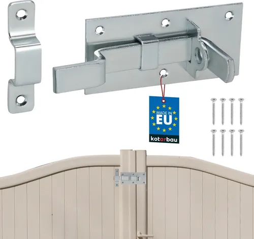 KOTARBAU® Universal-Fallenriegel für Türen, Pforten, Tore, Stahl, 130 mm, abschließbar