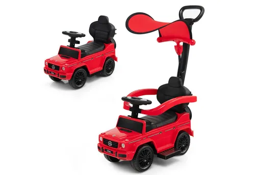 COSTWAY Mercedes Benz Rutschauto 3-in-1 mit Sonnendach & Stauraum