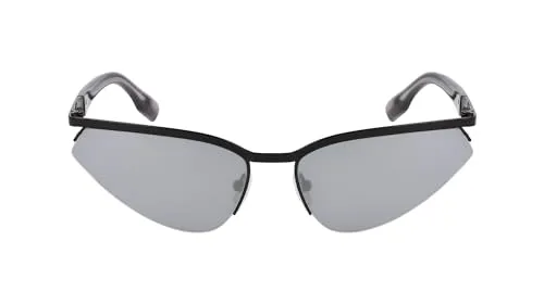 KARL LAGERFELD Unisex Adult Sunglasses KL352S - Black with Solid Grey Silver Mirror Lens