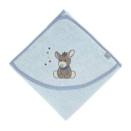 Sterntaler Baby Handtuch Kapuze EMMI - Kuscheliges Kapuzenhandtuch aus 100% Baumwolle - Babybadetuch und Kapuzenhandtuch in weicher Frotteequalität mit niedlichem Esel-Motiv, schnell trocknend und ideal für kleine Abenteurer nach dem Baden.