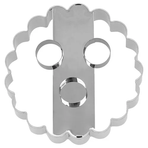 Ausstechform Linzer Plätzchen 3Löcher  XL10cm Edelstahl Ausstecher Linzer Augen