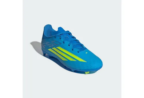 adidas Unisex Kinder F50 League Fußballschuhe, Lucid Ray Blue/Team Solar Yellow, 37 1/3 EU - Leichte Fußballschuhe für Kinder mit regulärer Passform, ideal für festen und variablen Untergrund. Das Synthetik-Obermaterial sorgt für optimale Ballkontrolle.