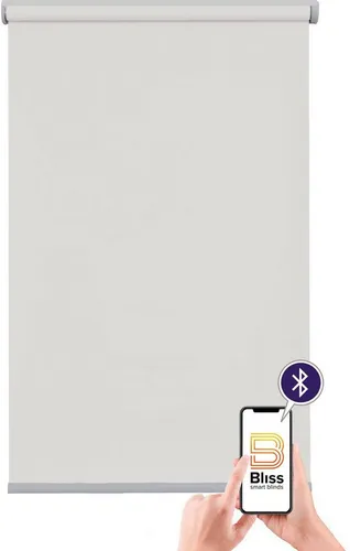 Elektrisches Rollo Las Vegas, sunlines, verdunkelnd, mit Bohren, freihängend, verschraubt, appgesteuert via Bluetooth, mit Motor und Akku, silberner Fallstab