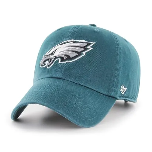 '47 Brand Philadelphia Eagles Cap – NFL Clean Up Baseball Cap mit Strapback - Baseball Cap für NFL-Fans: Klassisches Design mit Philadelphia Eagles Stickerei und verstellbarem Strapback-Verschluss für optimalen Tragekomfort.