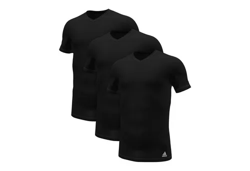 Adidas Herren kurzarm Unterhemd (3er Pack) V-Ausschnitt T-Shirt - T-Shirts für Herren aus 100% Baumwolle, ideal als Unterziehshirt oder eigenständig, mit innovativem Design und angenehmem Tragegefühl.