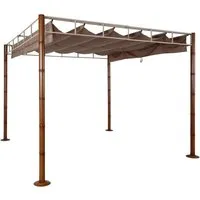 BERLINLODGE Pergola in Bambus-Optik – Stabil und stilvoll - Entdecken Sie die BERLINLODGE Pergola (220x300x300cm) mit einem stabilen 7cm-Metall-Gestell und verstellbarem, wasserabweisendem Dach. Ideal für Ihre Terrasse oder den Garten!
