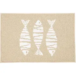 Kleine Wolke Badteppich FISH Sandbeige 60 x 90 cm in beige von Kleine Wolke