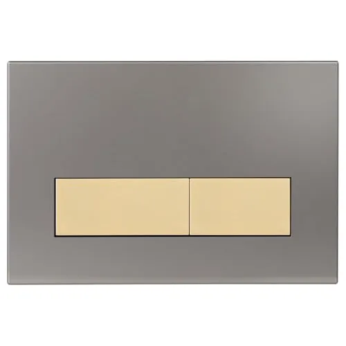Mendorio WC Drückerplatte,kompatibel mit Geberit Sigma,UP300 & UP320 Serien Betätigungsplatten,mit Doppelspülung (Dunkelgrau & Matt Gold Knopf)