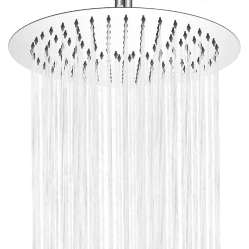 Auralum Regendusche Duschkopf 12 Zoll, Runder Regenduschkopf ⌀30 cm aus Edelstahl, 360° Verstellbare Kopfbrause Groß mit Selbstreinigenden Düsen, Chrom