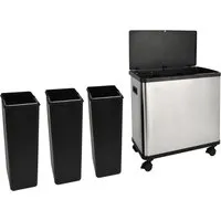 SVITA SR3X18 Sensor-Mülleimer 54L – Hygienisches Mülltrennsystem - Praktischer 54L Sensormülleimer mit 3 Fächern für einfache Mülltrennung. Automatisches Öffnen, hygienisch und modern – ideal für Küche oder Büro. Inklusive stabilen Inneneimern und Rollen für flexible Nutzung.