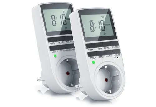 BEARWARE Zeitschaltuhr, digital, 2-St. - Automatisierungstechnik mit LCD-Display, 10 konfigurierbaren Programmen und einer Leistung von bis zu 3680W für effiziente Steuerung Ihrer elektrischen Geräte.