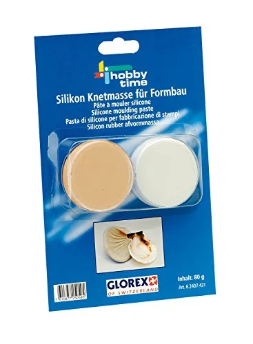 Glorex 6 2407 431 - Silikon Knetmasse 2 - Komponenten für Formbau, 2 x 40 g, zur Abformung von kleinen Gegenständen geeignet