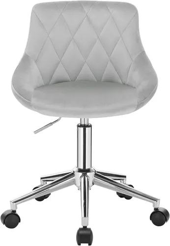 EUGAD Bürohocker Rollhocker - Höhenverstellbarer Drehstuhl in Hellgrau - Bürohocker mit ergonomischer Rückenlehne und weichem Samtsitz, ideal für komfortables Arbeiten. Flexibel einstellbar von 45,5-57 cm, perfekt für Büros und Wohnräume.