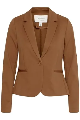 b.young Jackenblazer BYRizetta - Modischer Sweatblazer in Bison (181027) - Jackenblazer, modischer Sweatblazer mit elegantem V-Ausschnitt und praktischen Eingrifftaschen, ideal für lässige Outfits.