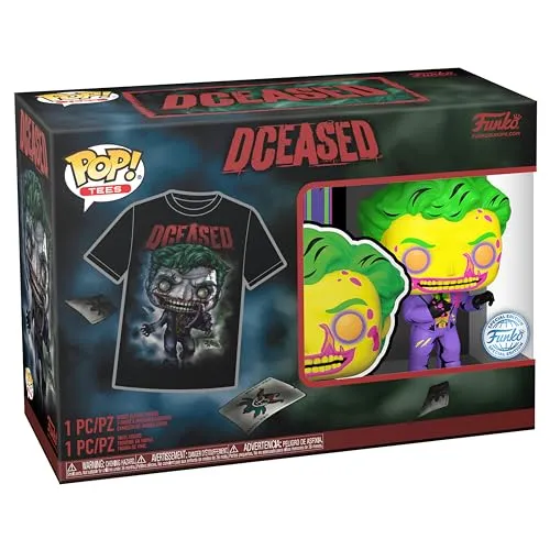 Funko Pop! & Tee: The Joker (Blacklight) Special Edition - Sammelfiguren & Wackelkopffiguren, inklusive exklusive Blacklight-Figur und passendem T-Shirt für Comic-Fans.
