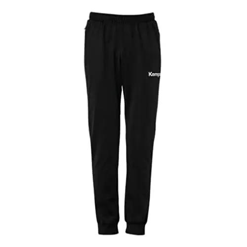 Kempa Trainingshose Pant Lite für Kinder - Lange, schwarze Trainingshose aus 100% Polyester mit zwei Reißverschlusstaschen und elastischem Bund, ideal für sportliche Aktivitäten und Komfort.