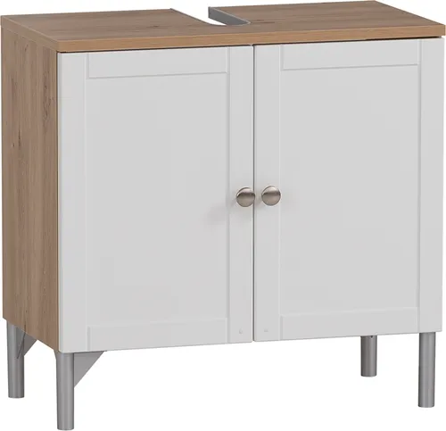 Waschbeckenunterschrank 60cm Eiche weiß matt JONA-80