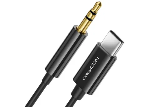 deleyCON deleyCON 0,5m 3,5mm Klinke auf USB-C Kabel AUX 3,5mm Klinkenkabel USB-Kabel