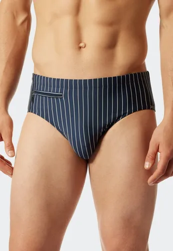 Schiesser Herren Badehose Badeslip Komfort - 172774, Admiral Blau - Hochwertiger Herren-Badeslip mit extra-flacher Reißverschluss-Tasche, ideal für Strand und Schwimmbad. Aus formbeständiger, recycelter Wirkware für optimalen Komfort.