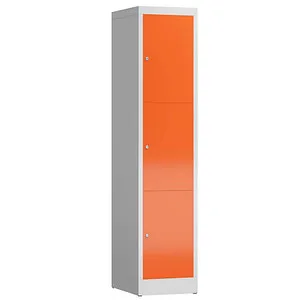 Steelboxx Fächerschrank XL - Kleiderspind mit 3 Fächern - Robuster Fächerschrank aus verschweißtem Stahl, ideal für Umkleiden und Pausenräume. Komplett montiert und pflegeleicht, bietet er sichere Aufbewahrung mit Zylinderschloss.