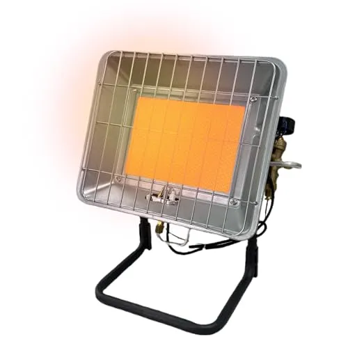 Gasheizstrahler 4,5 kW mit Piezozündung und Halterung für Gasflaschen